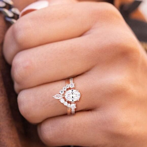 1.5 Carat ROSE GOLD STACKABLE ENGAGEMENT RING - Picture 3 of 5